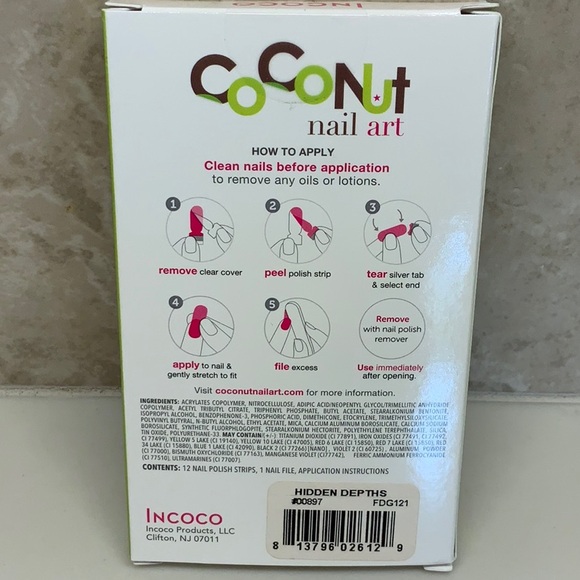 Incoco Coconut Nail Wraps Art Strips Blue Ombré Glitter Hidden Depths NWT New - Picture 2 of 4